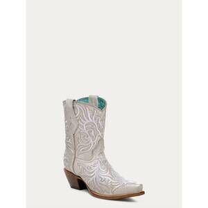 NEW CORRAL women’s embroidered ankle cowboy boots in bone